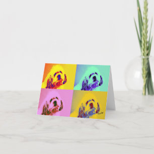 Cartão Placa de Nota de Vazio Pop de Arte de Cachorro Bax