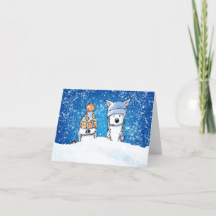 Cartão Placa de Nota de Westies de inverno