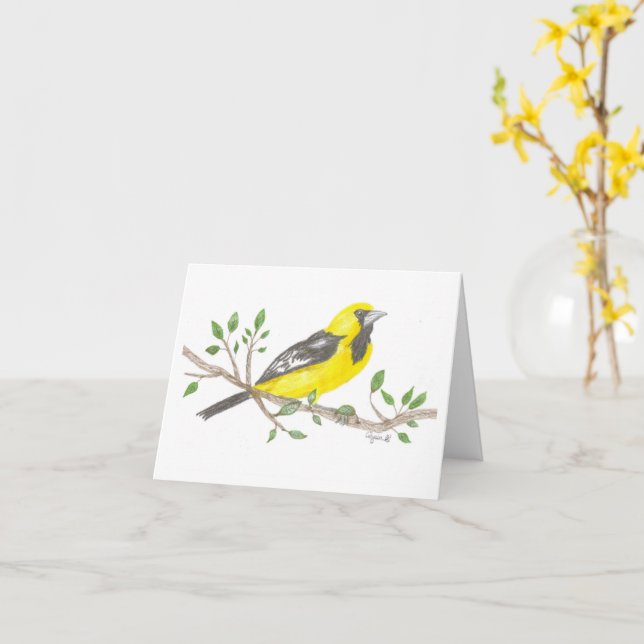 Cartão Placa de Nota Inspiracional Oriole (Flor Amarela)