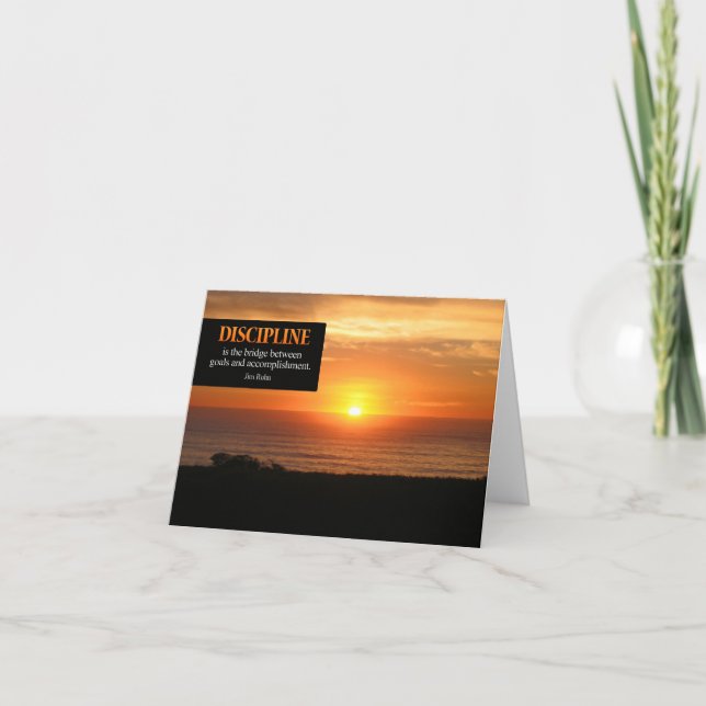 Cartão Placa de Nota Motivacional Disciplina (Frente)