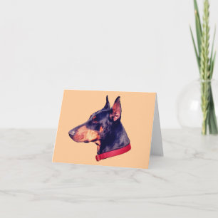 Cartão Placa de Nota Personalizável do Rosto Doberman Pre
