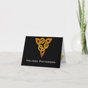 Cartão Placa de Nota Pessoal Elegante do Ouro Celta D3