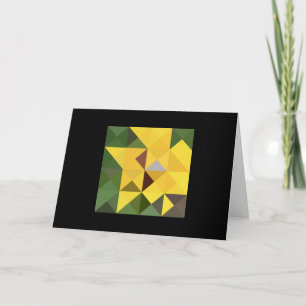 Cartão Placa de Nota Quadrada de Pontas Verde Amarelo