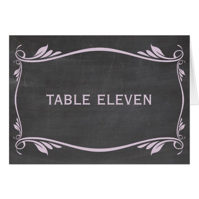 Cartão Placa de número de tabela de quadro chalkboard Lil (Frente Horizontal)