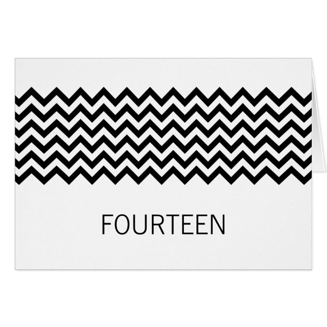 Cartão Placa de Número de Tabela Simples de Chevron Ebony (Frente Horizontal)