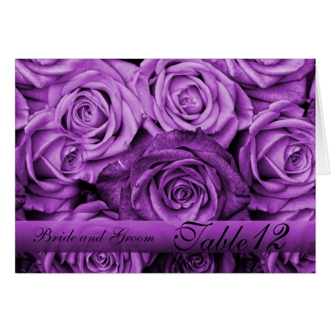 Cartão Placa de números de Rosas Violet Vintage (Frente Horizontal)
