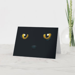 Cartão Placa de Olhos Pretos do Halloween