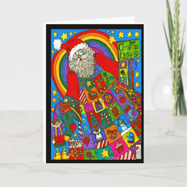 Cartão Placa de Papais noeis Abundant Blessings (Frente)