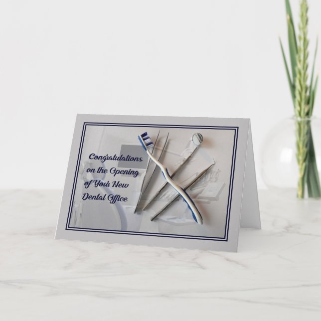 Cartão Placa de parabéns Abrindo Novo Escritório Dental (Frente)