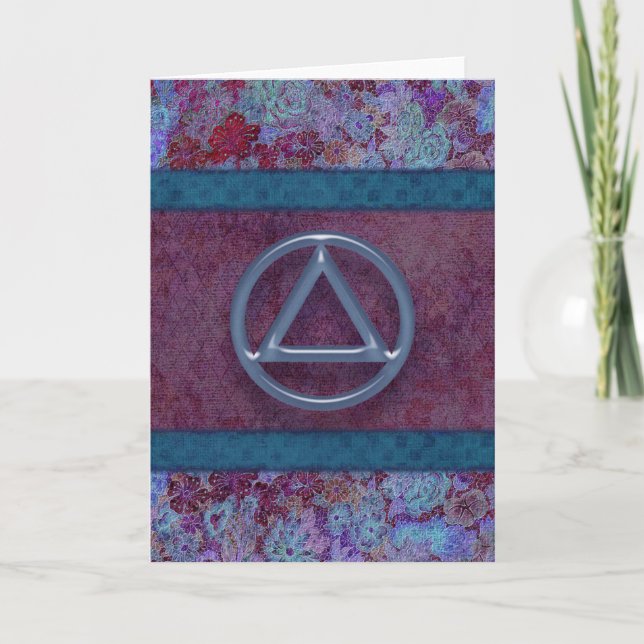 Cartão Placa de Parabéns Aniversário de Recuperação Sober (Frente)