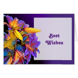 Cartão Placa de Parabéns de Casamento de Lírios Floral