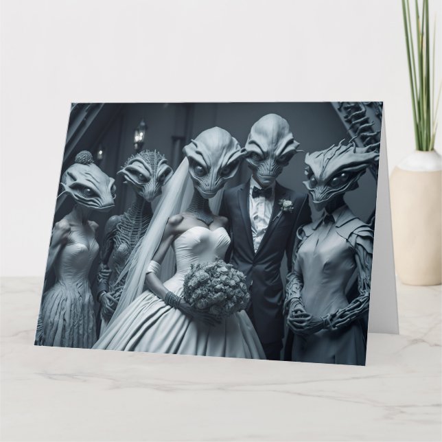 CARTÃO PLACA DE PARABÉNS DE COBERTURA SCI-FI DE ALIENÍGEN (Frente)