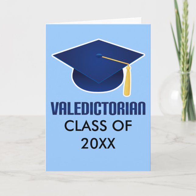 Cartão Placa de Parabéns de Graduação Valedictoriana (Frente)