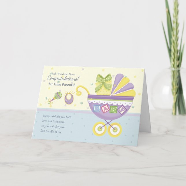 Cartão Placa de Parabéns de Gravidez para Pais de 1rua (Frente)