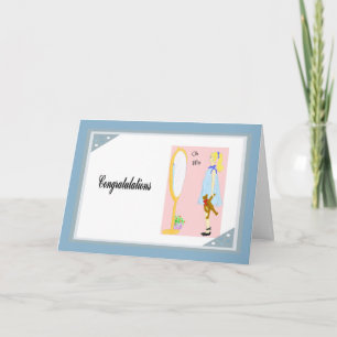 Cartão Placa de parabéns, esperando um novo desenho para 