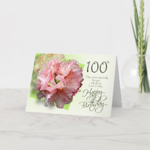 Cartão Placa de Parabéns Floral 100º aniversário