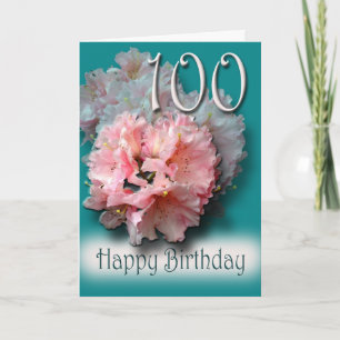 Cartão Placa de Parabéns Floral 100º aniversário