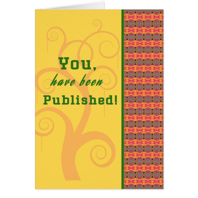 Cartão Placa de parabéns para o Primeiro Livro Publicado (Frente)