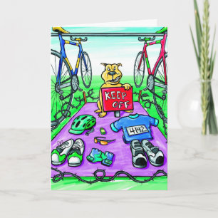 Cartão Placa de parabéns para Triathlete - Manter fora do