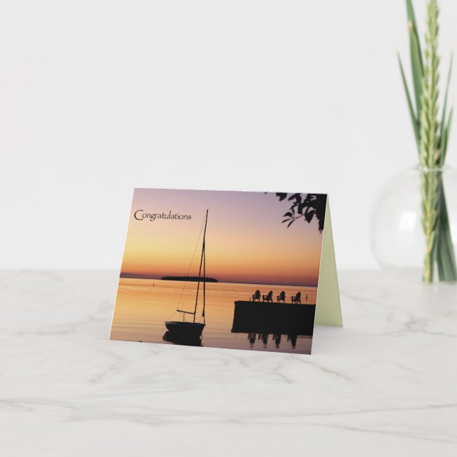 Cartão Placa de Parabéns Silhuette Sunset (Frente)