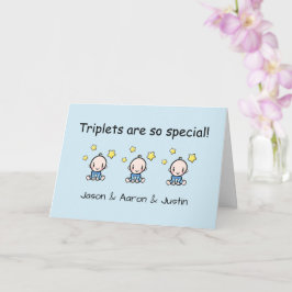 Cartão Placa de Parabéns Triplets Personalizados, Meninos