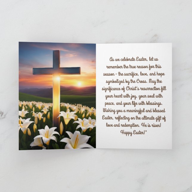 Cartão Placa de páscoa. :- (Interior)