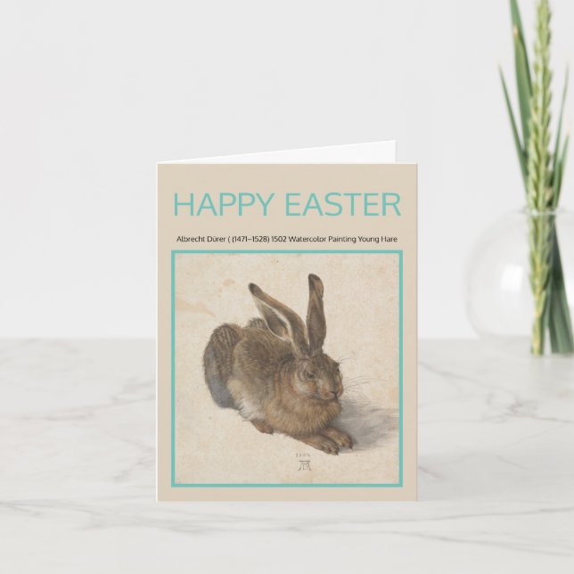 Cartão Placa de Páscoa Albrecht Dürer 1502 HARE (Frente)