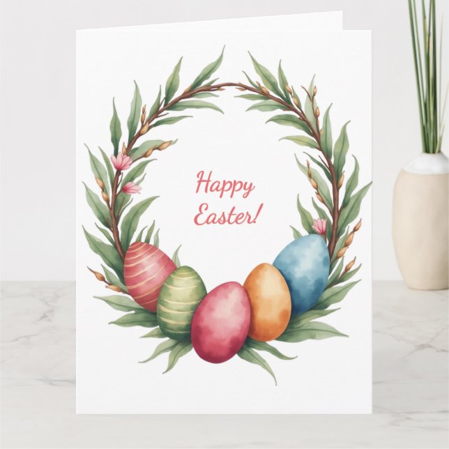 Cartão Placa de páscoa em cores pastel suave (Frente)