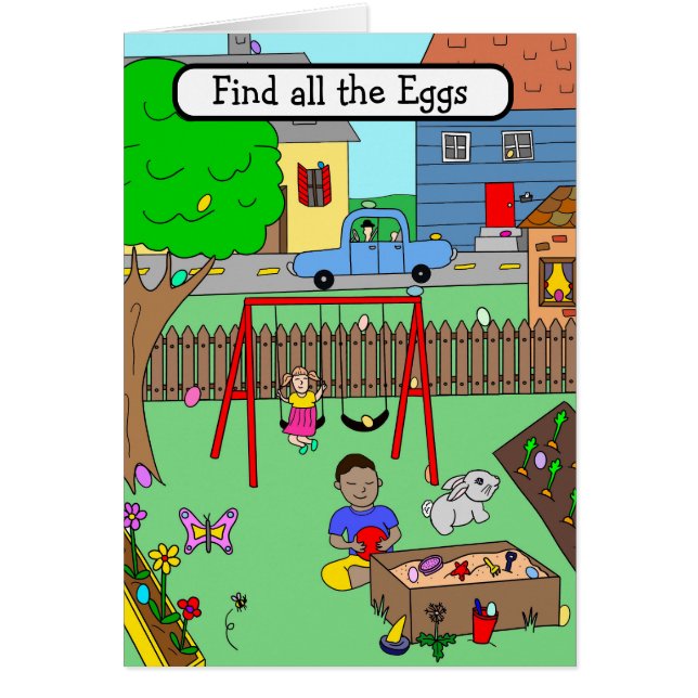 Cartão Placa de páscoa para Crianças (Frente)