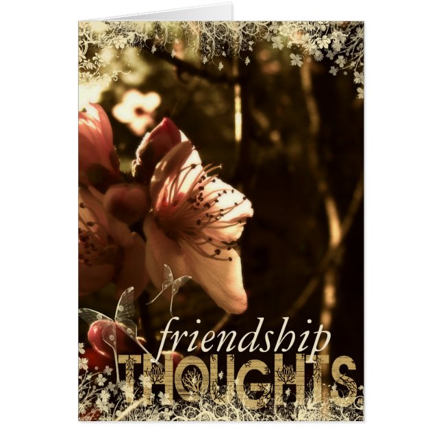 Cartão Placa de pensamentos do primavera Blossom (Frente)