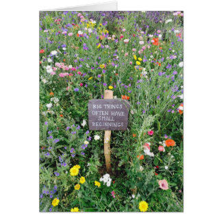 Cartão Placa de Pequenos Começos para Grandes Coisas