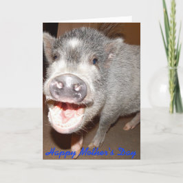 Cartão Placa de porca feliz sorrindo de Dia de as mães
