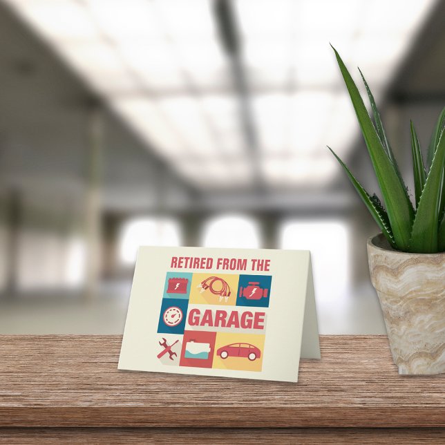 Cartão Placa de Reparação Automática de Carros Mecânicos  (Criador carregado)