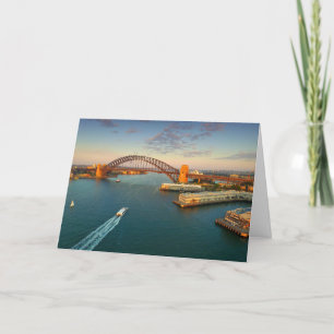 Cartão Placa de Saudação Aérea da Ponte Sydney Harbor