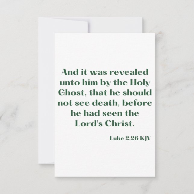 Cartão Placa de saudação da Escritura de Bíblia do Luke 2 (Frente)
