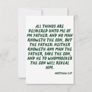 Cartão Placa de saudação da Escritura de Bíblia do Matthe