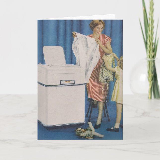 Cartão Placa de Saudação da Máquina de Lavagem (Frente)