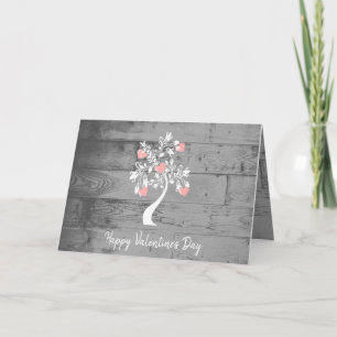 Cartão Placa de saudação de árvore do coração de Namorado