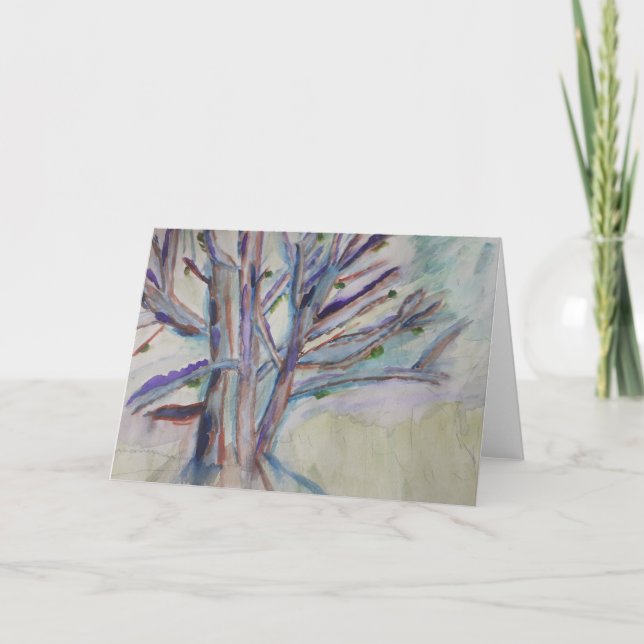 Cartão Placa de Saudação de Árvores abstrato (Frente)