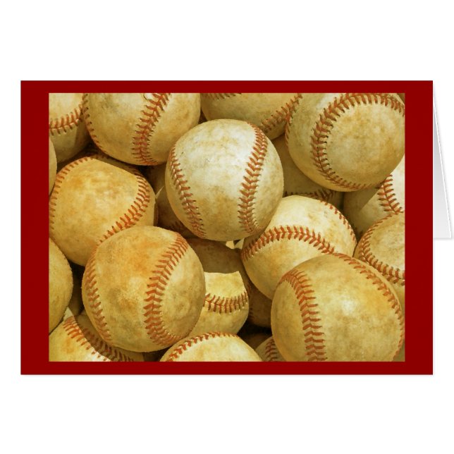 Cartão Placa de Saudação de Baseball (Frente Horizontal)