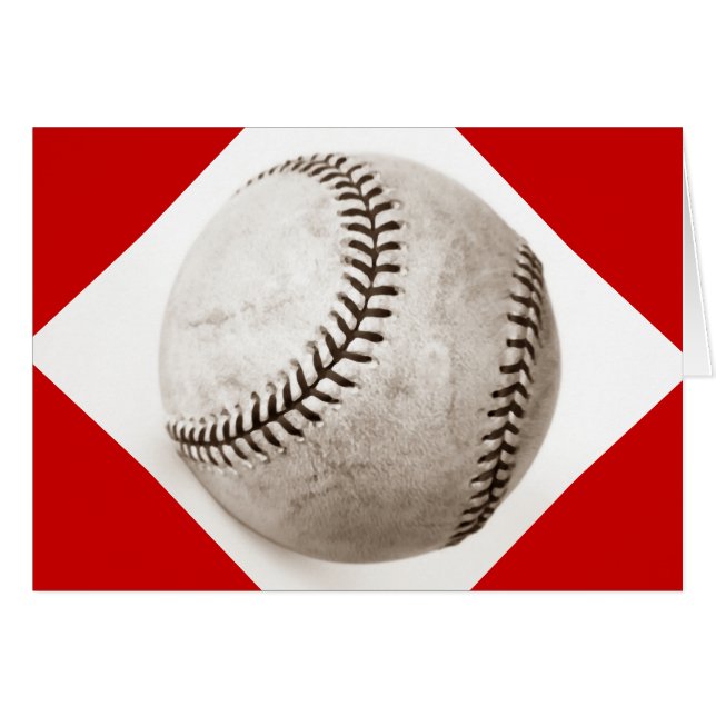 Cartão Placa de Saudação de Baseball (Frente Horizontal)