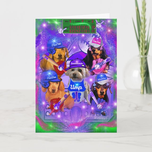 Cartão Placa de Saudação de Baseball PeeWee (Frente)