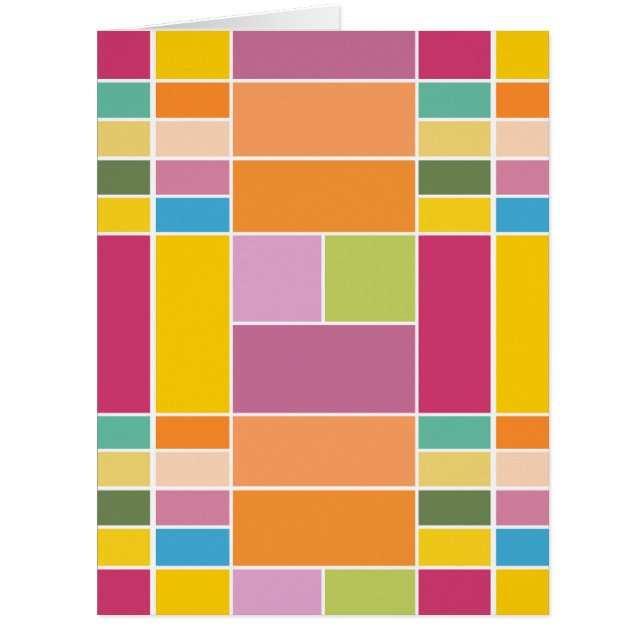 Cartão Placa de saudação de Blocos Geométricos de Pulveri (Frente)