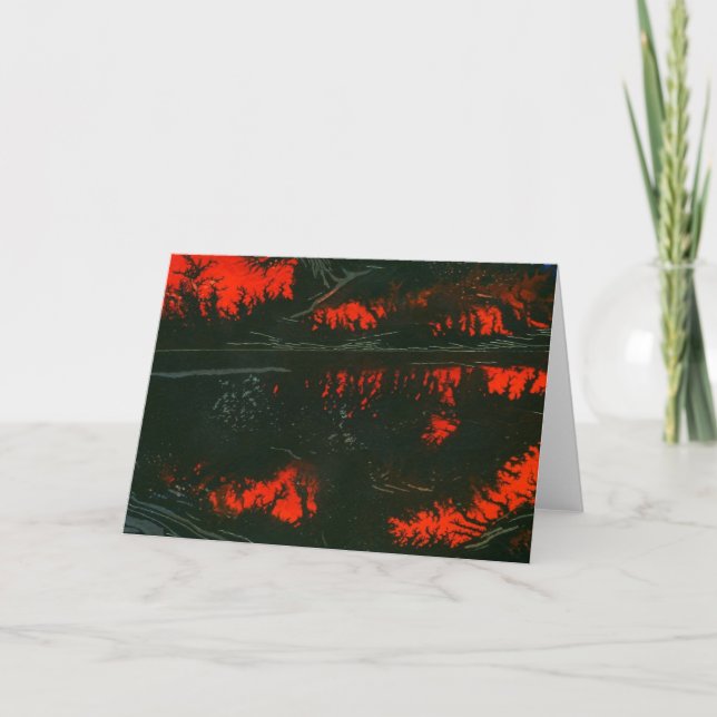 Cartão Placa de saudação de design abstrato "Swamp Fire # (Frente)