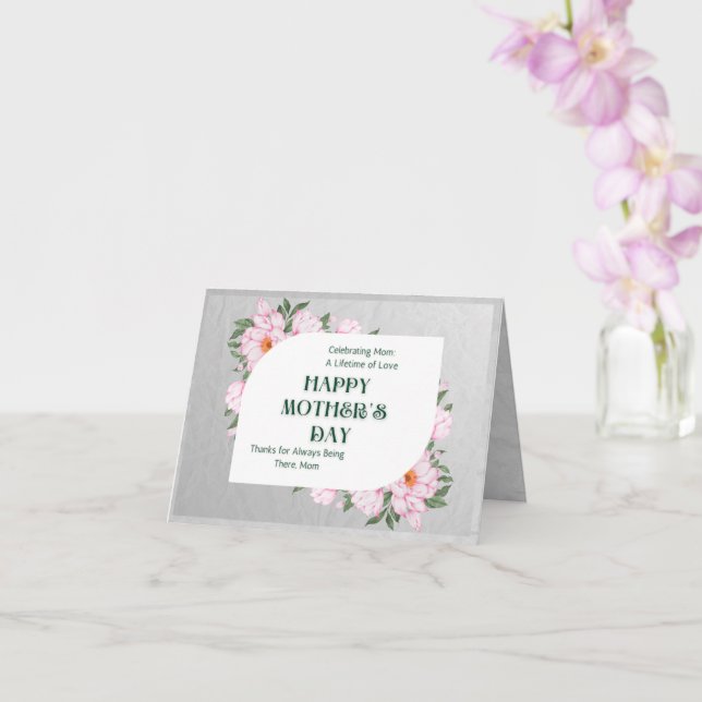 Cartão Placa de saudação de Dia de as mães feliz dobrada (Orquídea)