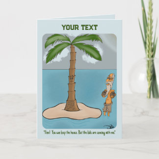 Cartão Placa de Saudação de Divorce da Ilha