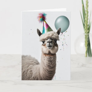 Cartão Placa de saudação de Festa de aniversário Alpaca