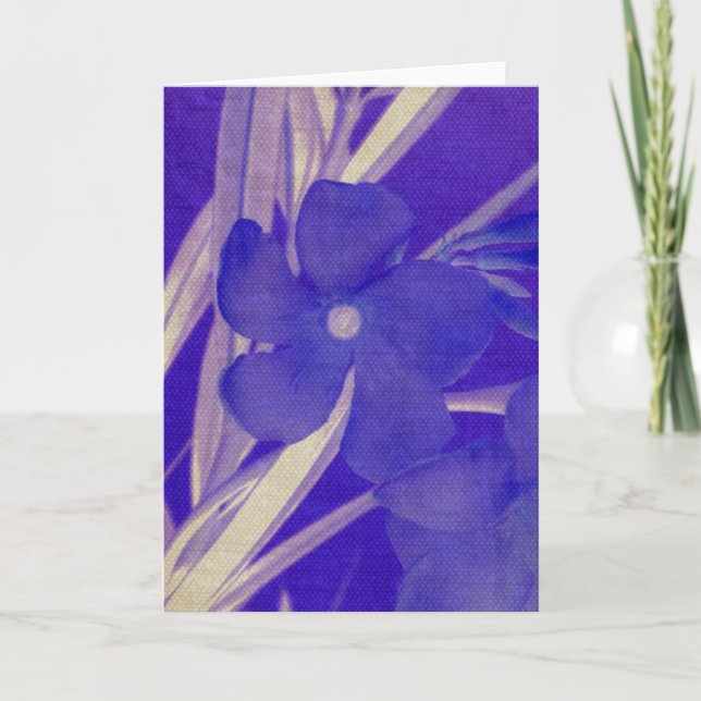 Cartão Placa de saudação de Flor Roxo (Frente)