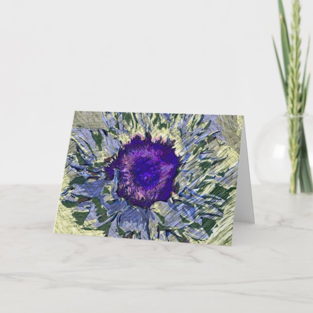 Cartão Placa de saudação de Flor Roxo (Frente)