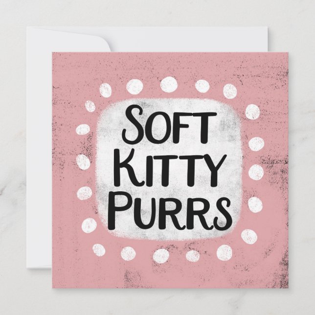 Cartão Placa de Saudação de Gatinho Suave (Frente)